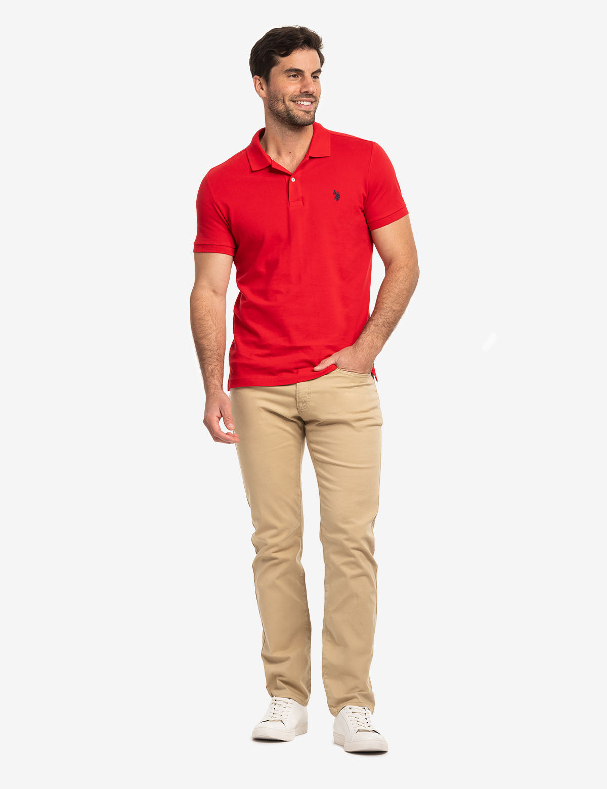 Slim Fit Cotton Polo Shirt with Classic Collar & Embroidered Logo