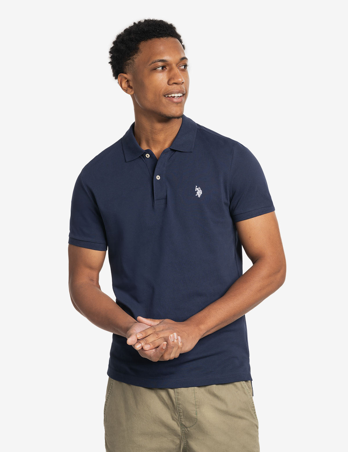 Slim Fit Cotton Polo Shirt with Classic Collar & Embroidered Logo