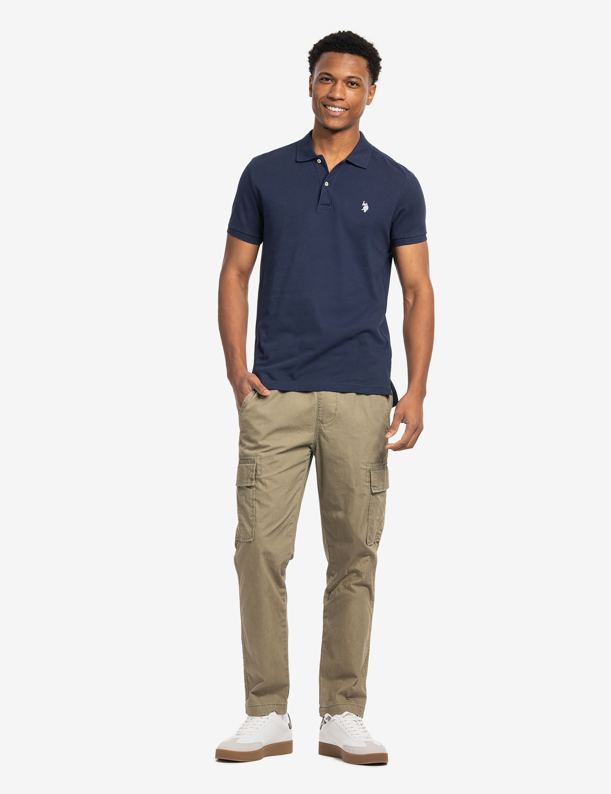 Slim Fit Cotton Polo Shirt with Classic Collar & Embroidered Logo
