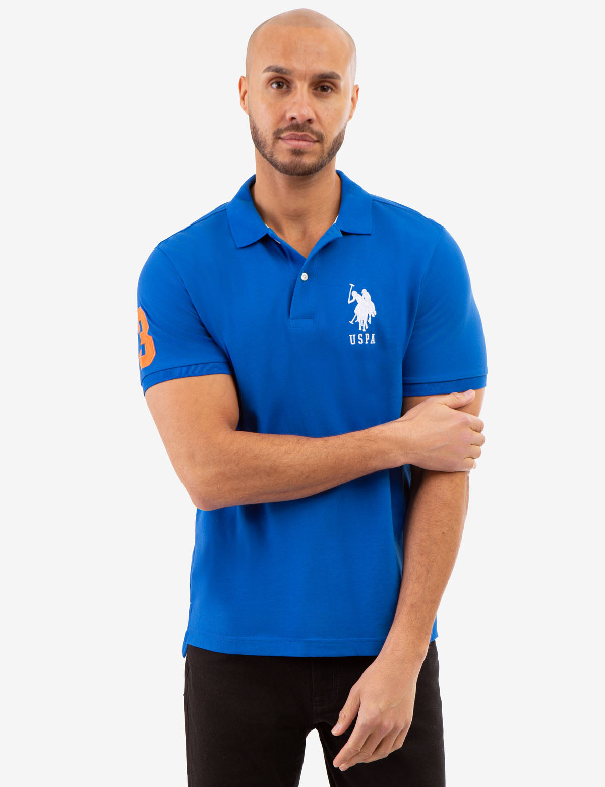 Classic Cotton Polo Shirt with Bold Logo & Side Vents | Big Logo Style