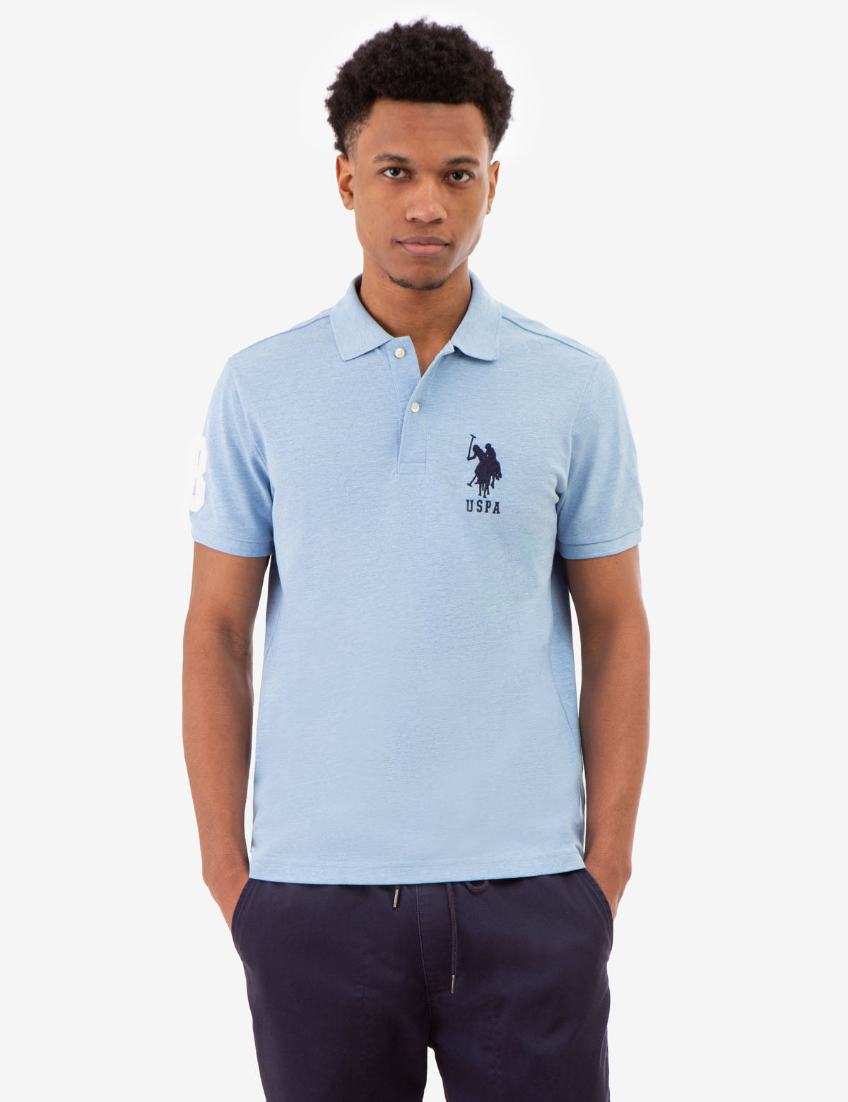 Classic Cotton Polo Shirt with Bold Logo & Side Vents | Big Logo Style