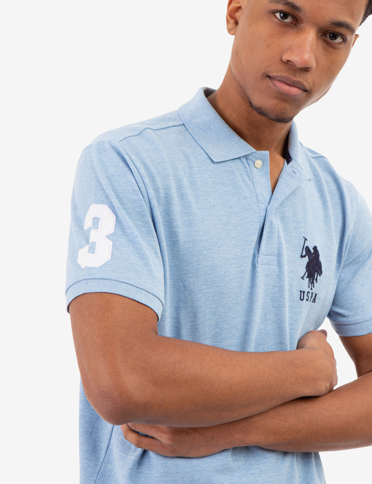 Classic Cotton Polo Shirt with Bold Logo & Side Vents | Big Logo Style