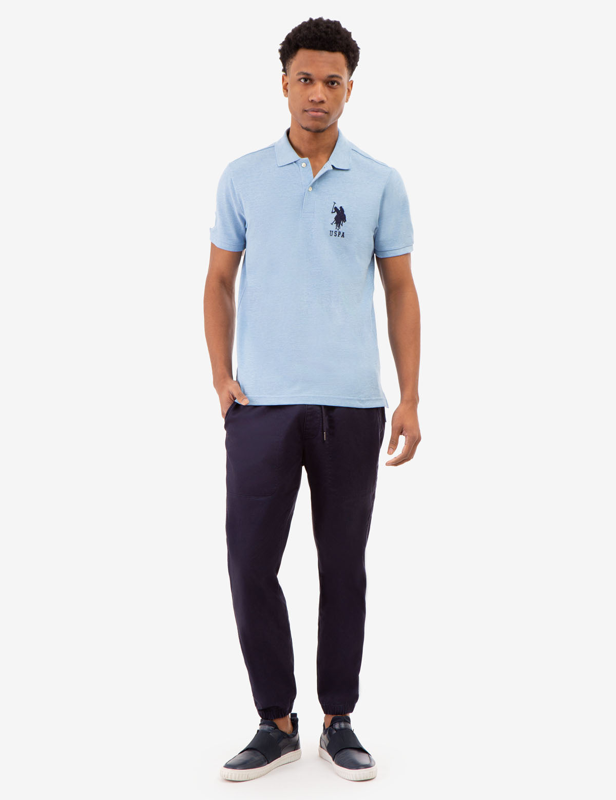 Classic Cotton Polo Shirt with Bold Logo & Side Vents | Big Logo Style