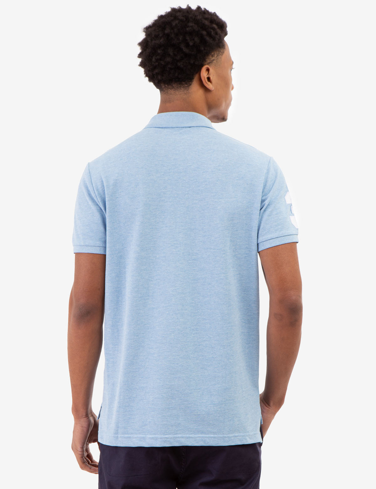 Classic Cotton Polo Shirt with Bold Logo & Side Vents | Big Logo Style