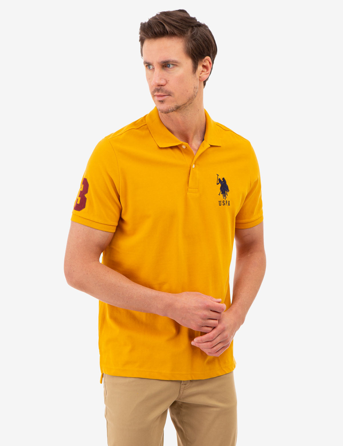 Classic Cotton Polo Shirt with Bold Logo & Side Vents | Big Logo Style
