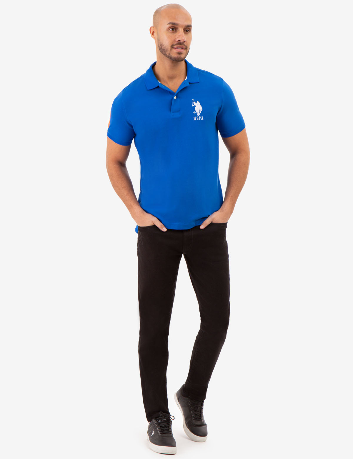 Classic Cotton Polo Shirt with Bold Logo & Side Vents | Big Logo Style