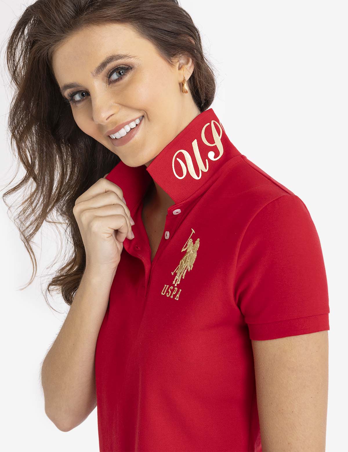Metallic Print Polo Shirt for Men | USPA