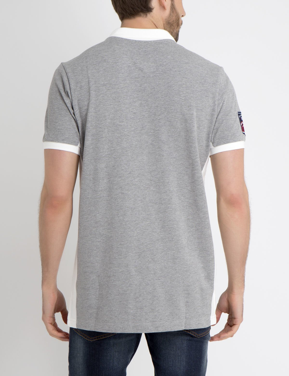 Men's Flag Patch Polo Shirt | 100% Cotton Pique