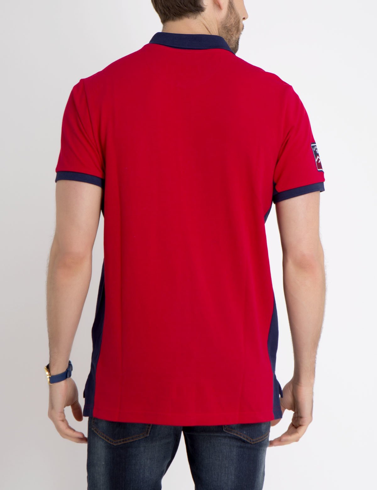 Men's Flag Patch Polo Shirt | 100% Cotton Pique