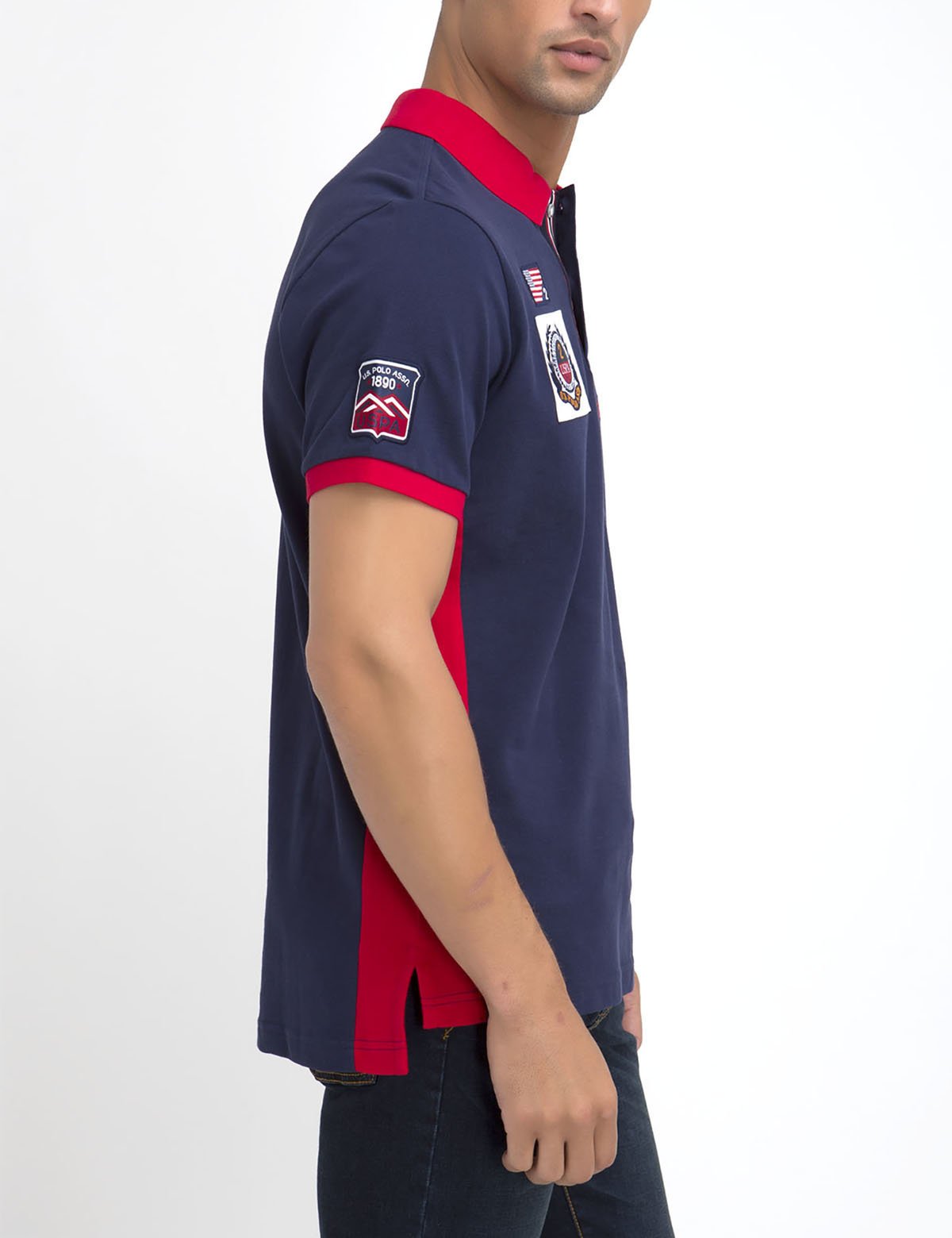 Men's Flag Patch Polo Shirt | 100% Cotton Pique