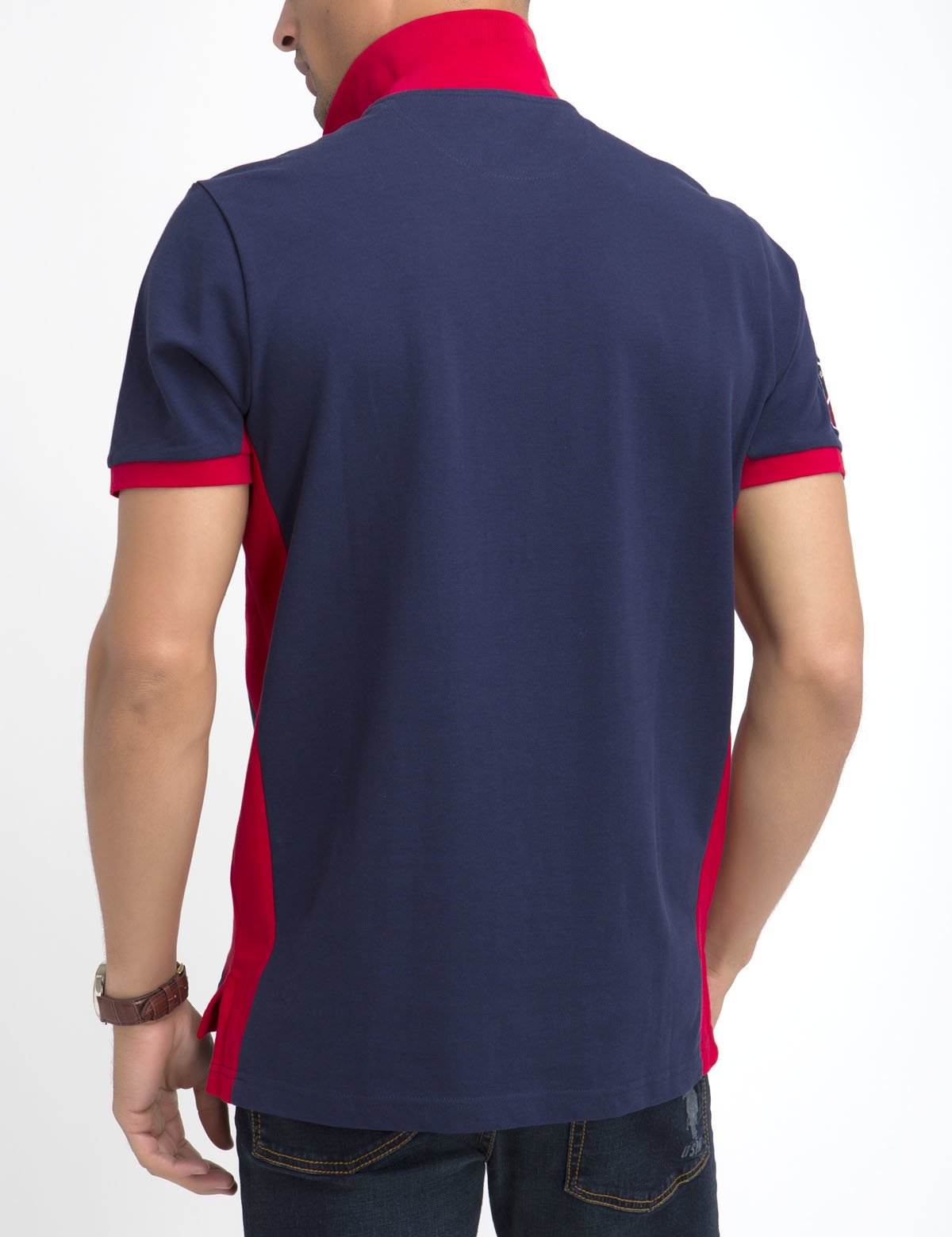 Men's Flag Patch Polo Shirt | 100% Cotton Pique