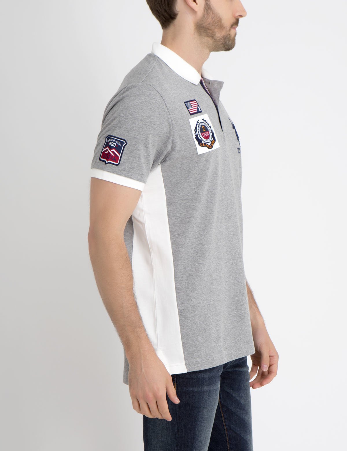 Men's Flag Patch Polo Shirt | 100% Cotton Pique