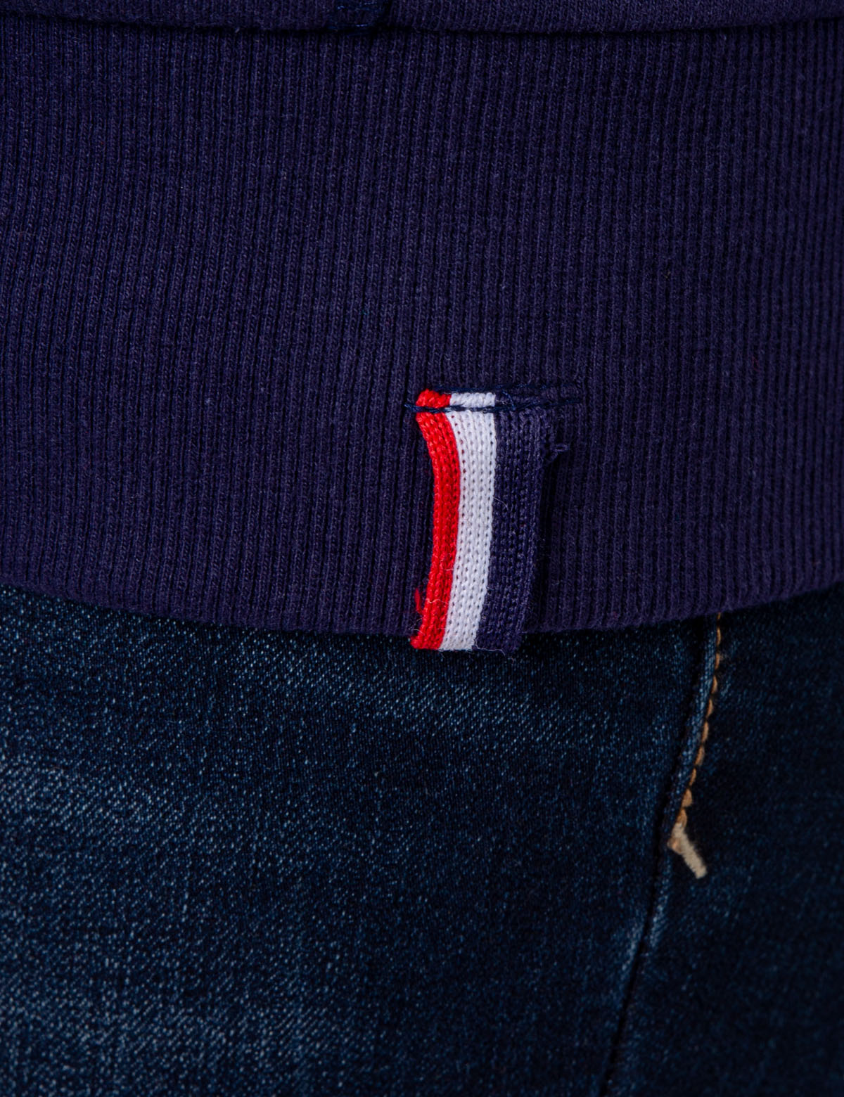 Flag Patch Zip Up Hoodie with Kangaroo Pockets & Contrast Hood