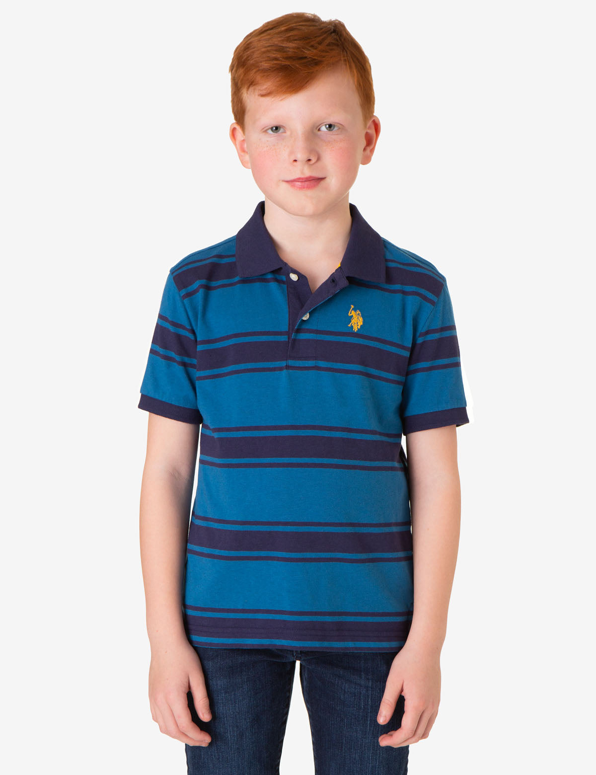 Boys Multi-Stripe Polo Shirt | Yarn-Dye Cotton
