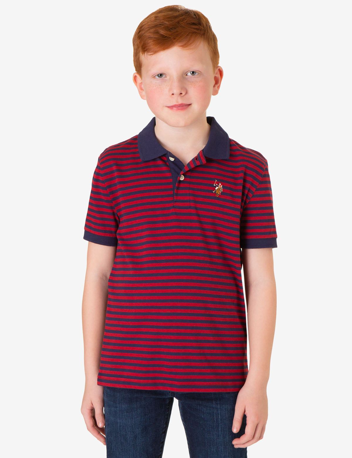 Boys Multi-Stripe Polo Shirt | Yarn-Dye Cotton