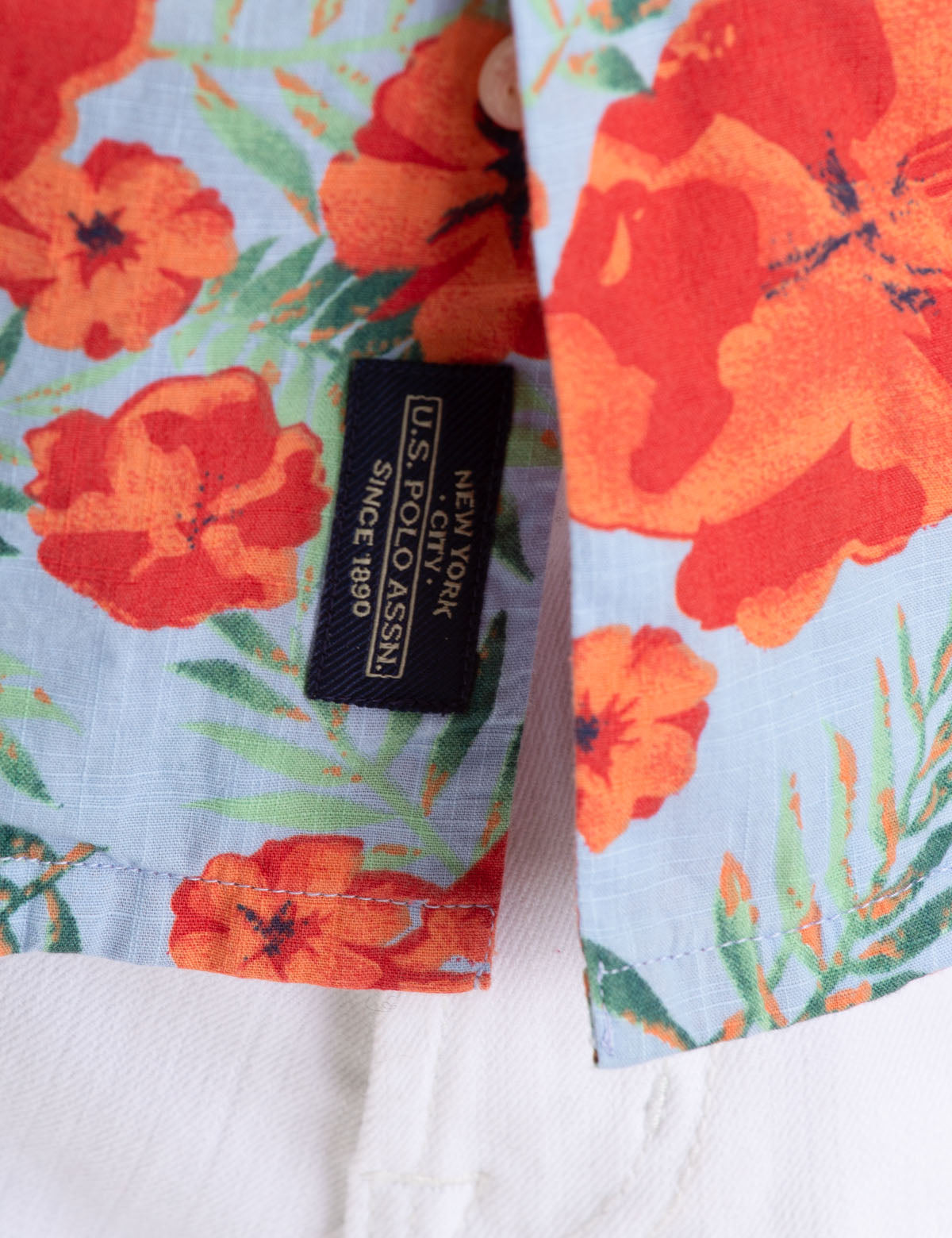 Floral Print Camp Shirt with Button Front & Short Sleeves