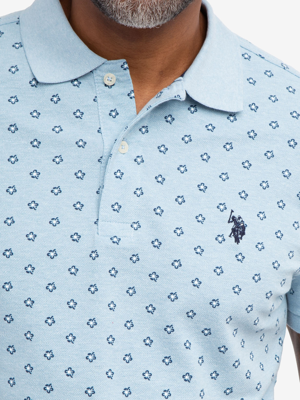 Floral Print Polo Shirt with Vented Sides & Embroidered Logo | Short Sleeve Casual Wear