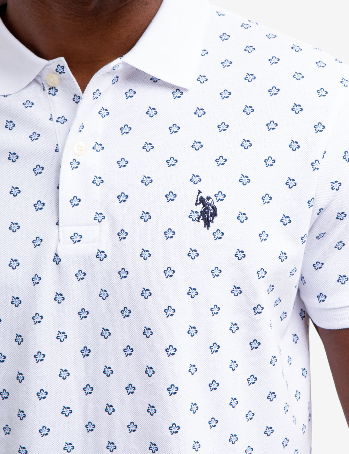 Floral Print Polo Shirt with Vented Sides & Embroidered Logo | Short Sleeve Casual Wear