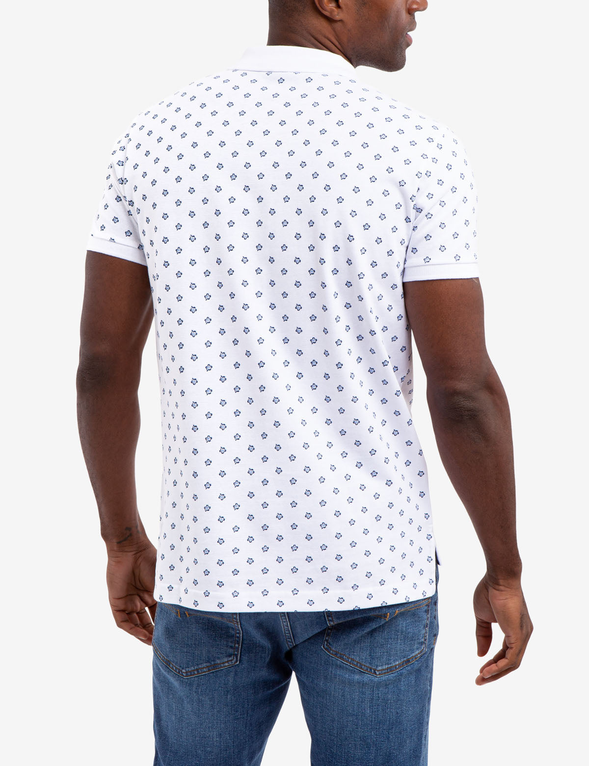 Floral Print Polo Shirt with Vented Sides & Embroidered Logo | Short Sleeve Casual Wear