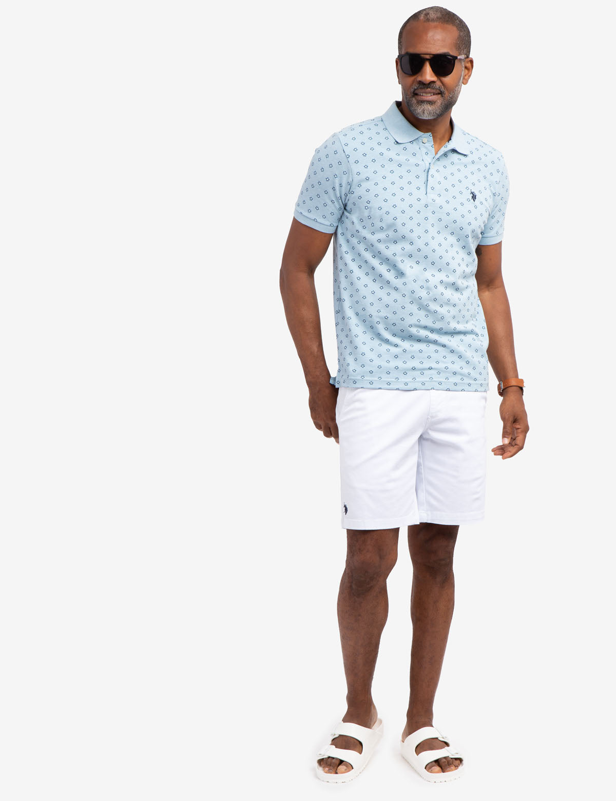 Floral Print Polo Shirt with Vented Sides & Embroidered Logo | Short Sleeve Casual Wear