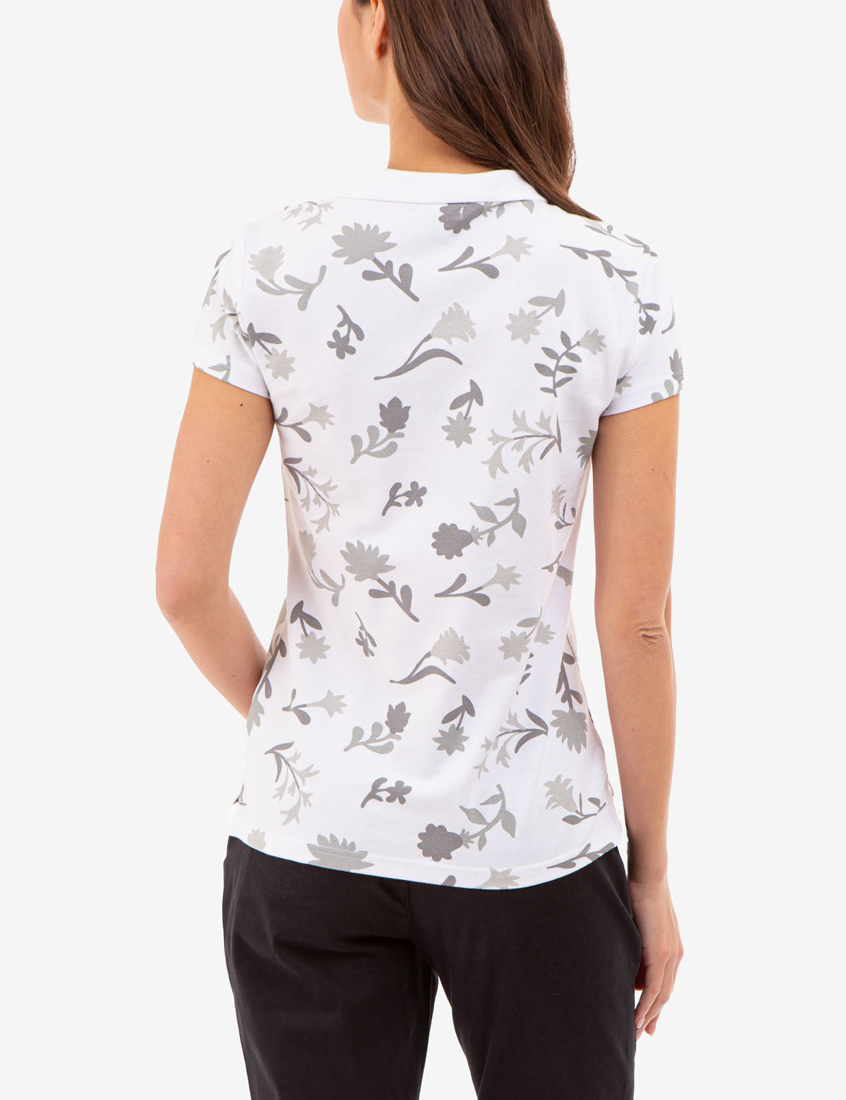 Floral Print Split Neck Polo Shirt for Women | Casual Summer Top