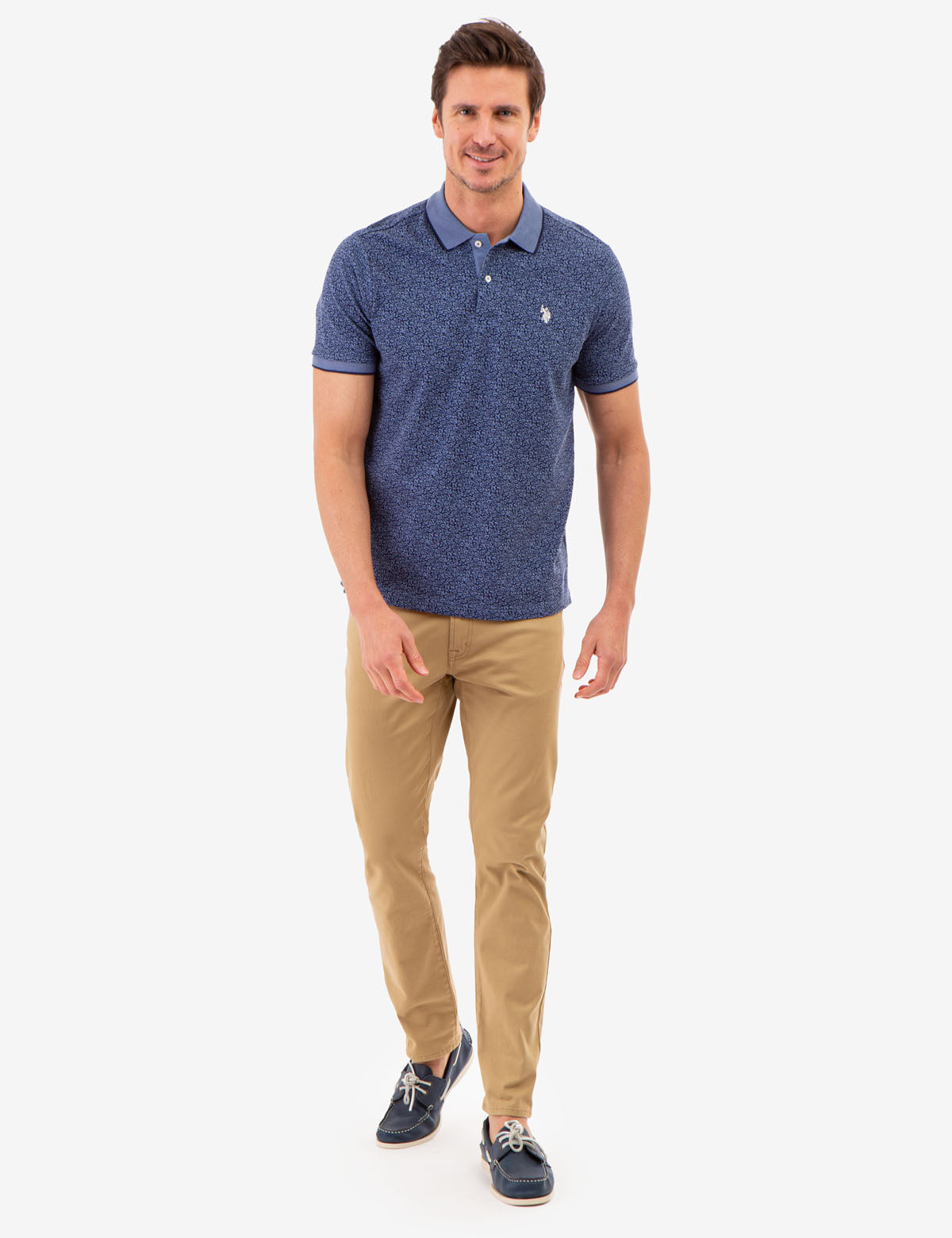 Floral Print Pique Polo Shirt for Men | Casual Summer Wear
