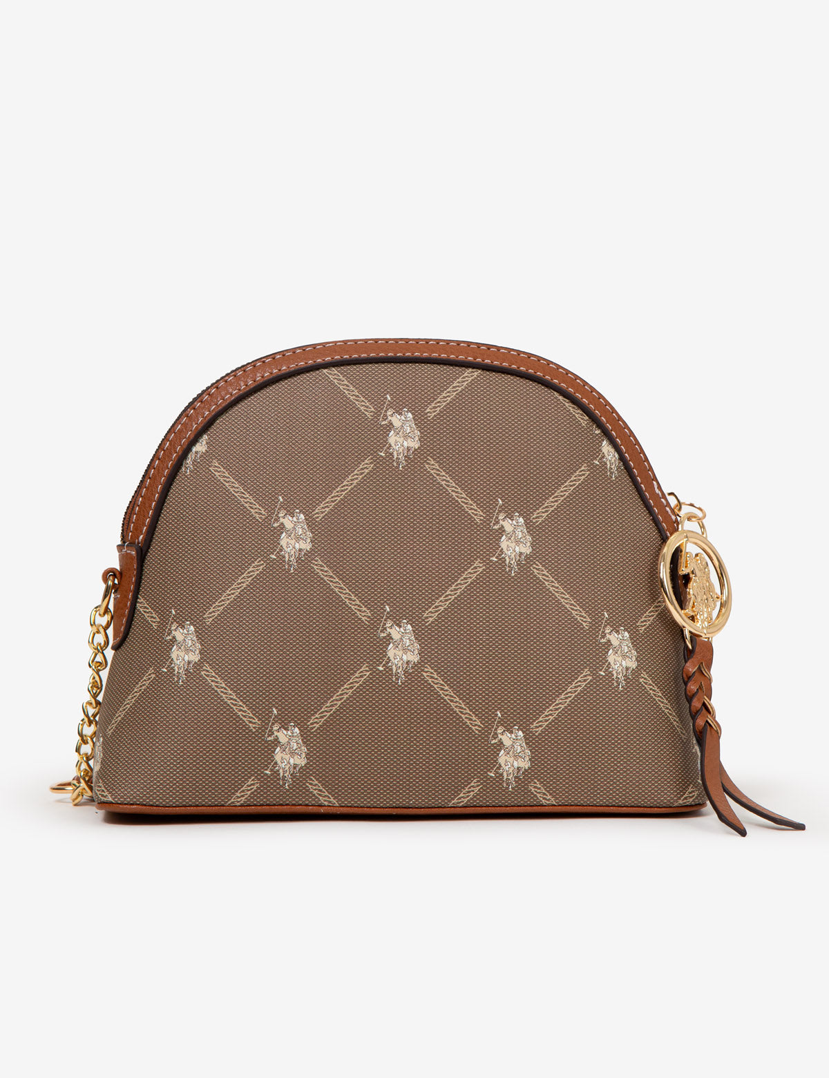 Floral Print Crossbody Bag with Zip Closure & Tassel | USPA Signature