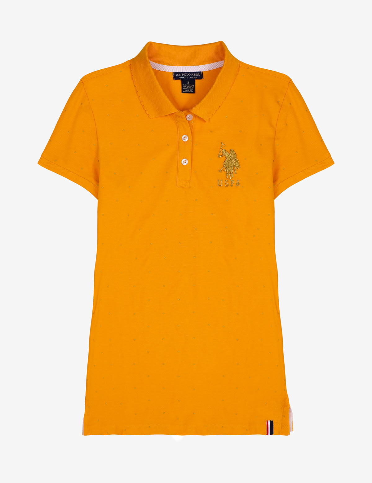 Dot Print Scallop Collar Polo Shirt | FOIL