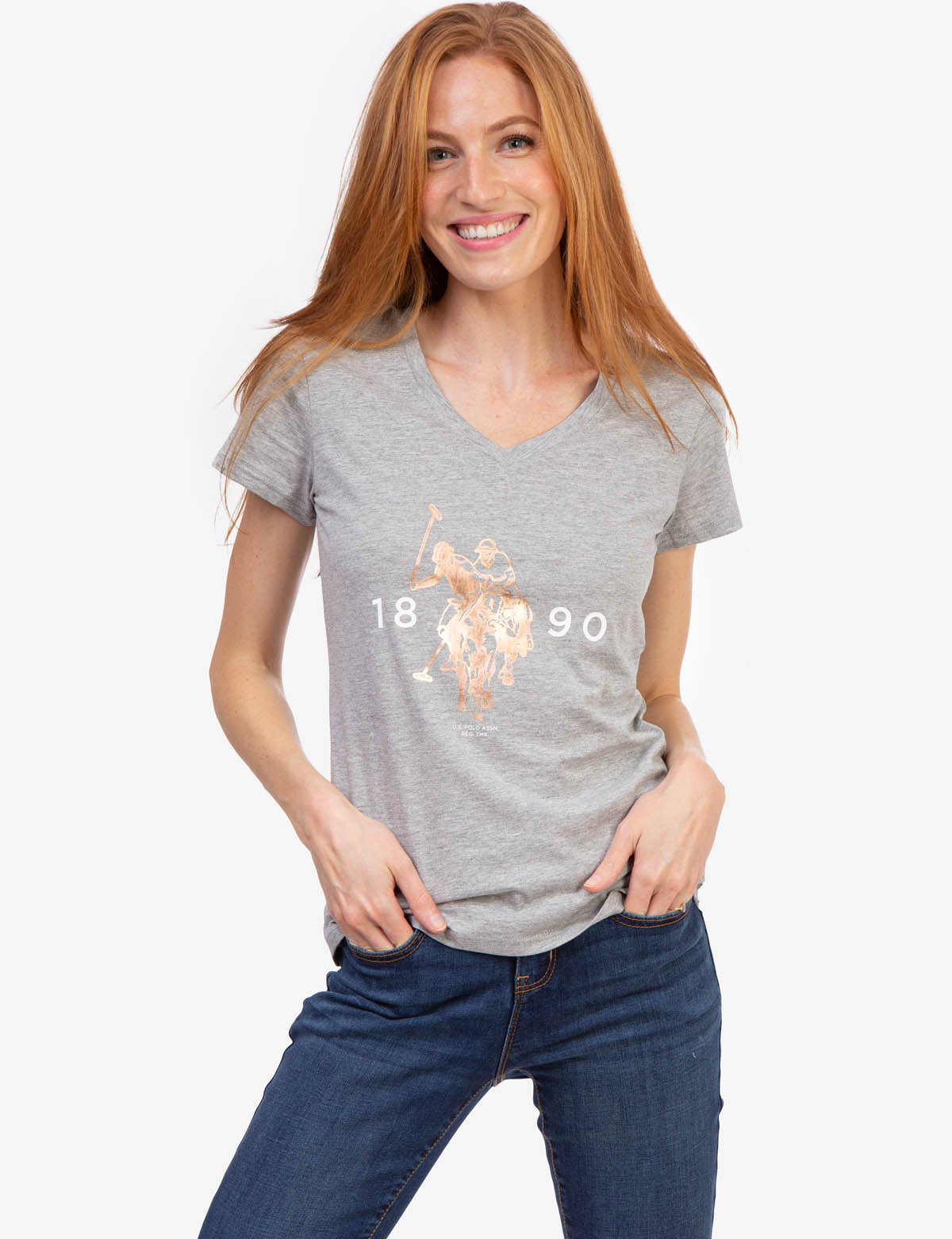 Foil Logo V-Neck T-Shirt for Casual Wear | Stylish & Comfortable