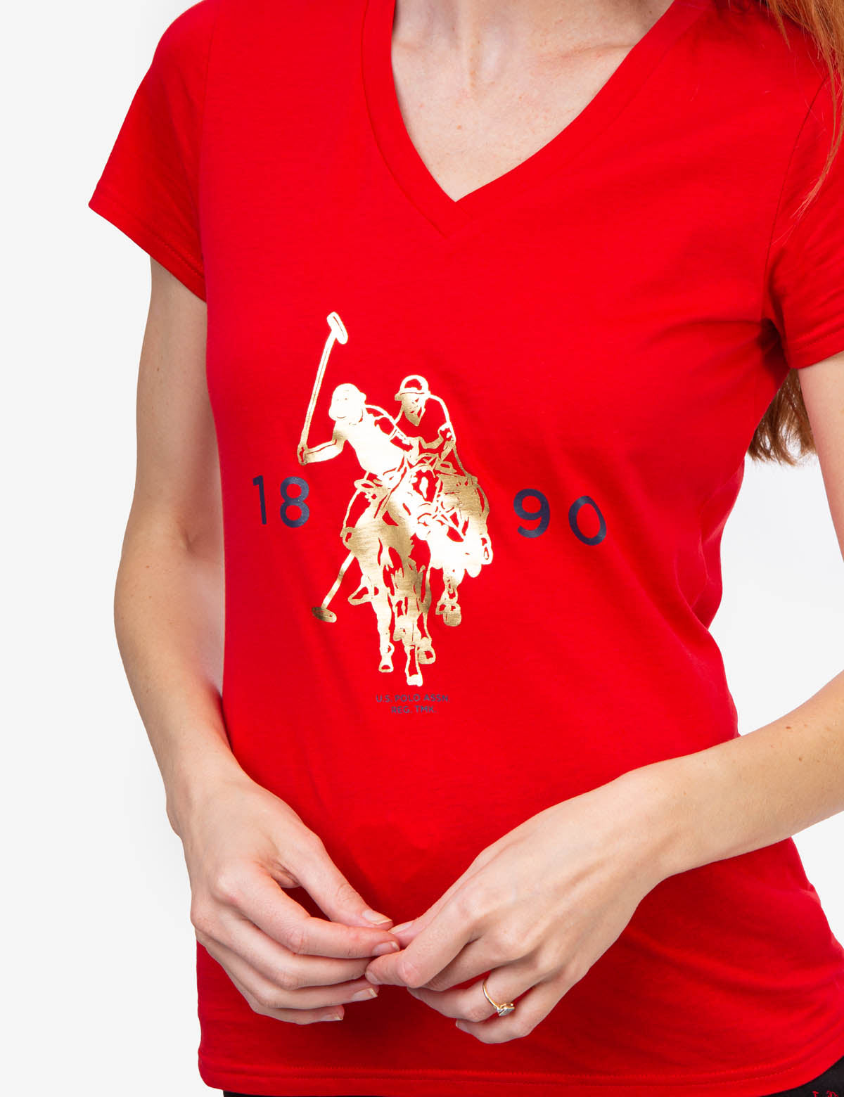 Foil Logo V-Neck T-Shirt for Casual Wear | Stylish & Comfortable