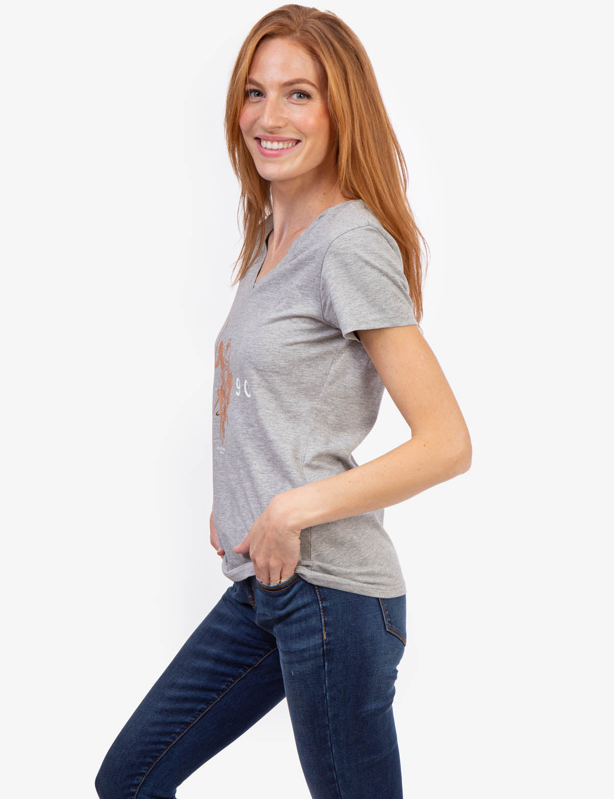 Foil Logo V-Neck T-Shirt for Casual Wear | Stylish & Comfortable