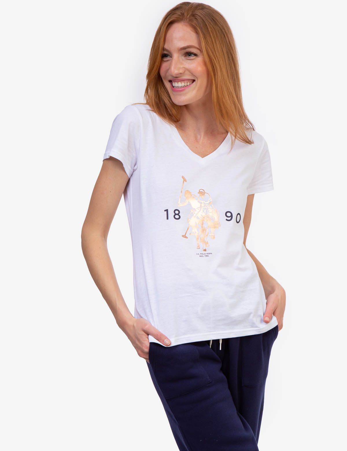 Foil Logo V-Neck T-Shirt for Casual Wear | Stylish & Comfortable