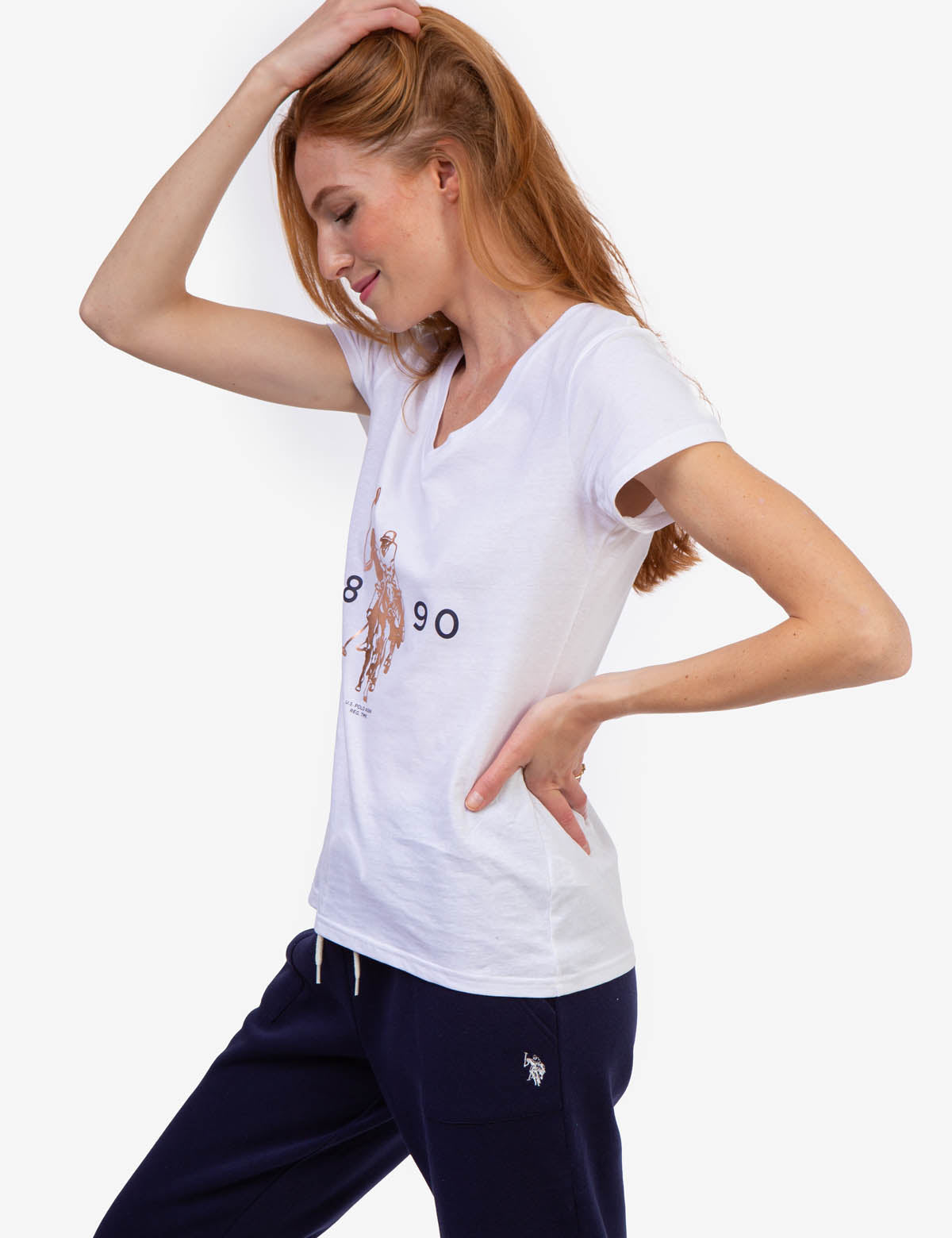 Foil Logo V-Neck T-Shirt for Casual Wear | Stylish & Comfortable