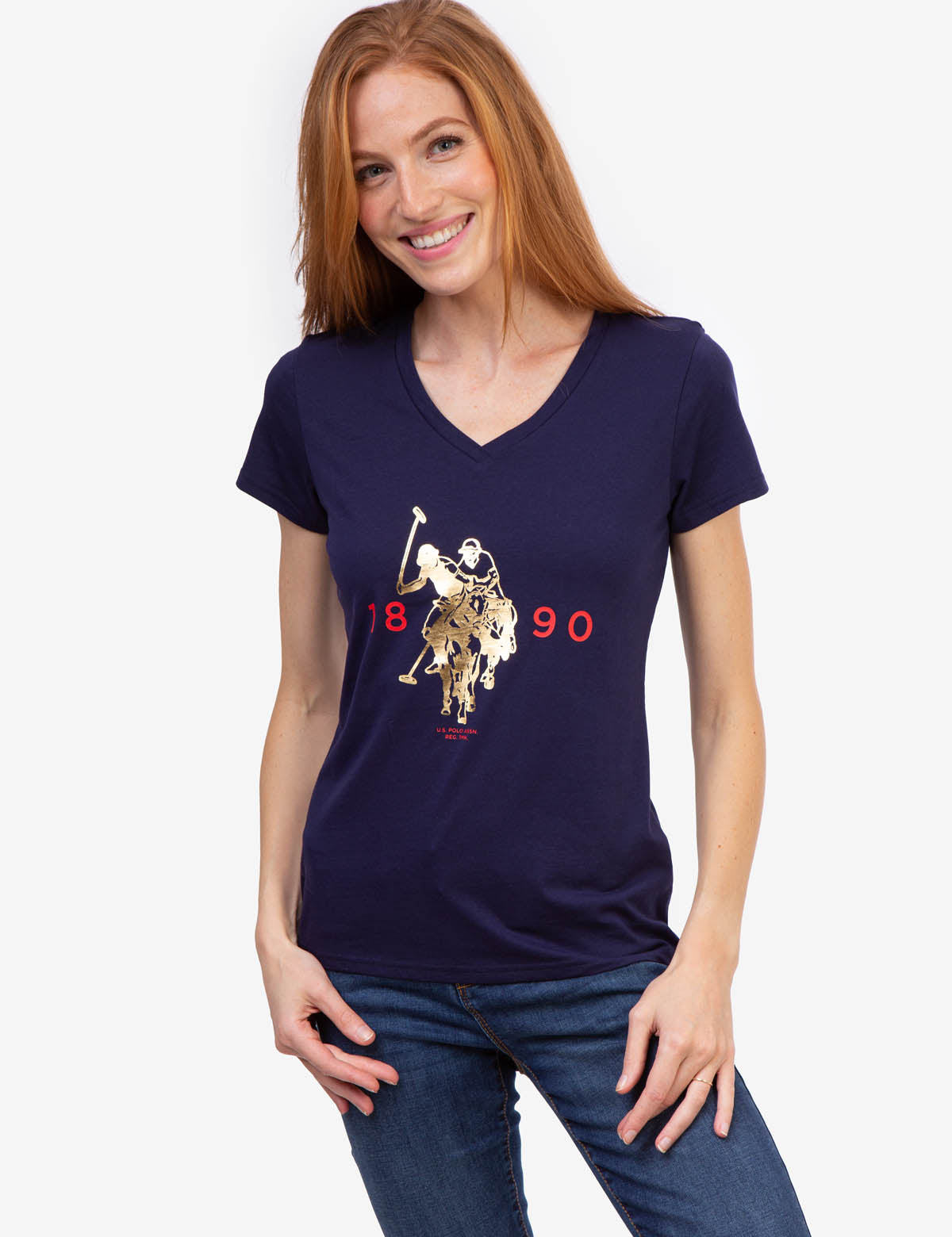 Foil Logo V-Neck T-Shirt for Casual Wear | Stylish & Comfortable