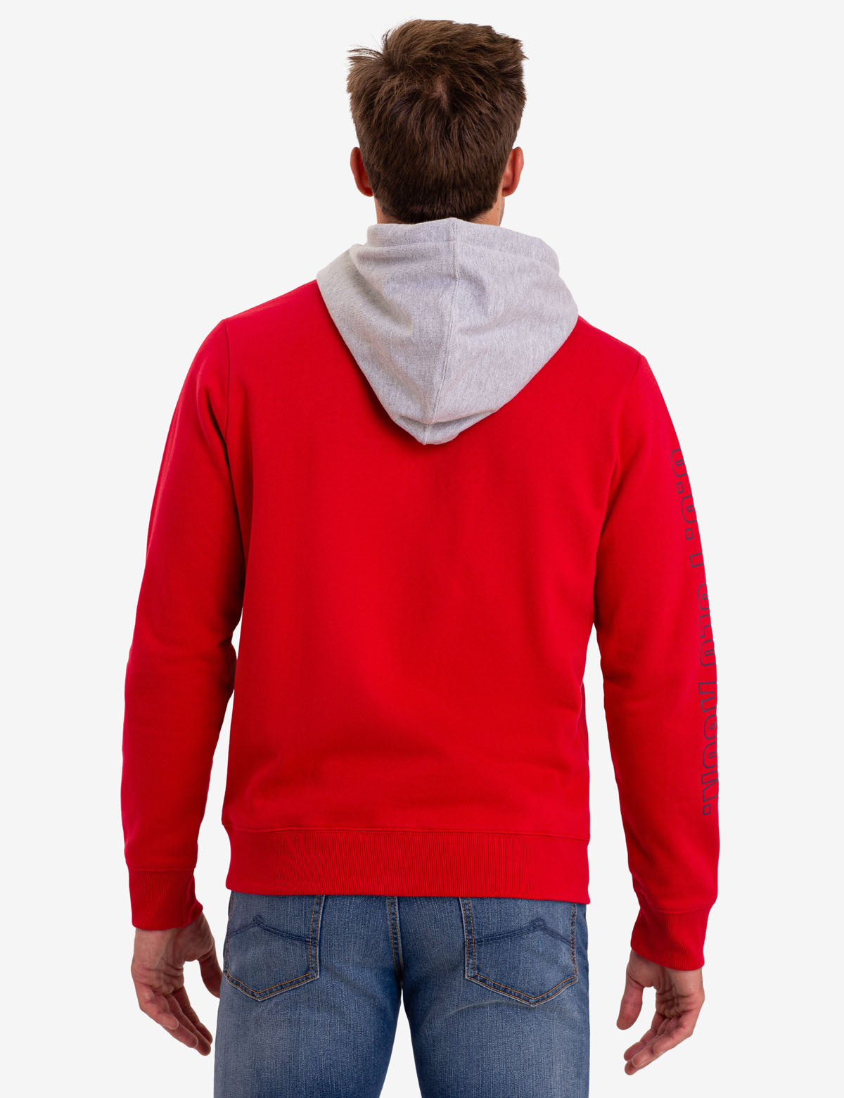 Colorblock Zip Hoodie with Contrast Hood & Logo | Frech Terry