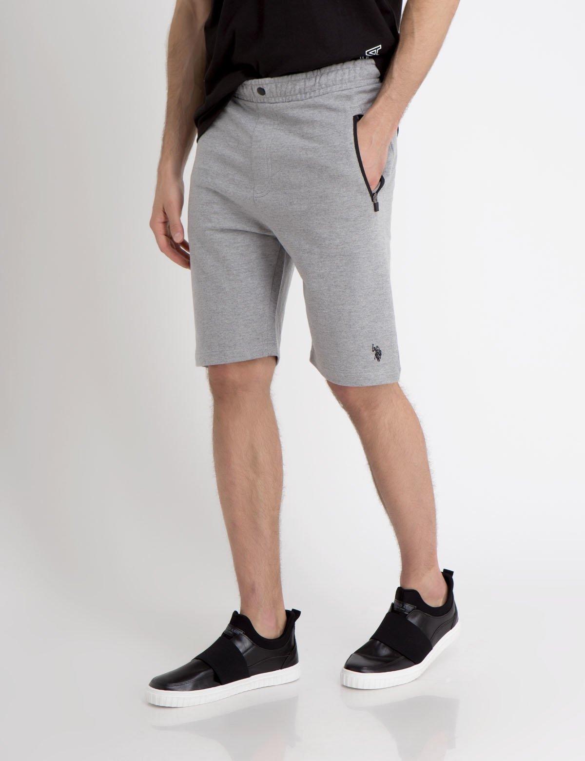 French Terry Shorts with Elastic Waistband & Side Pockets | Cotton Blend