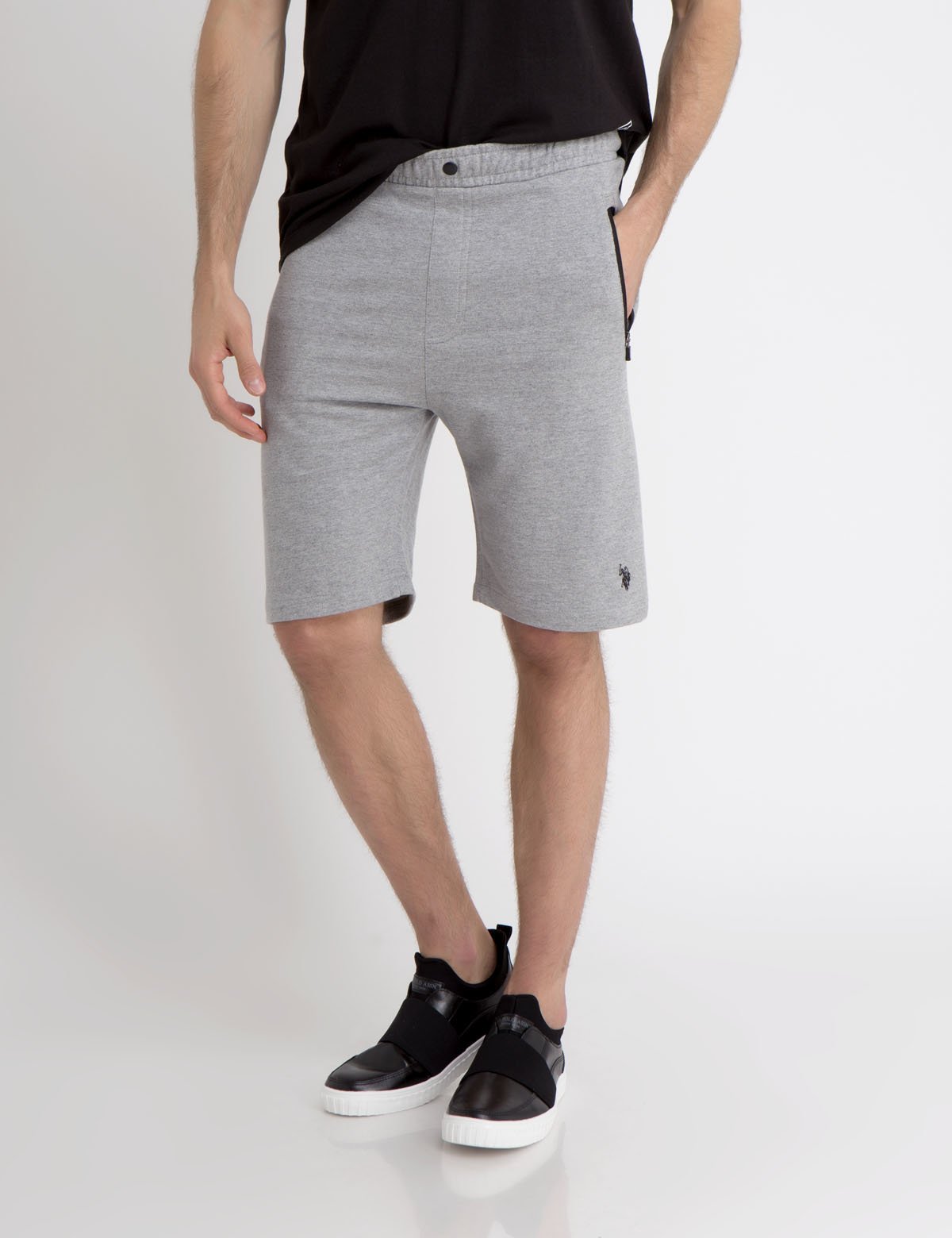 French Terry Shorts with Elastic Waistband & Side Pockets | Cotton Blend
