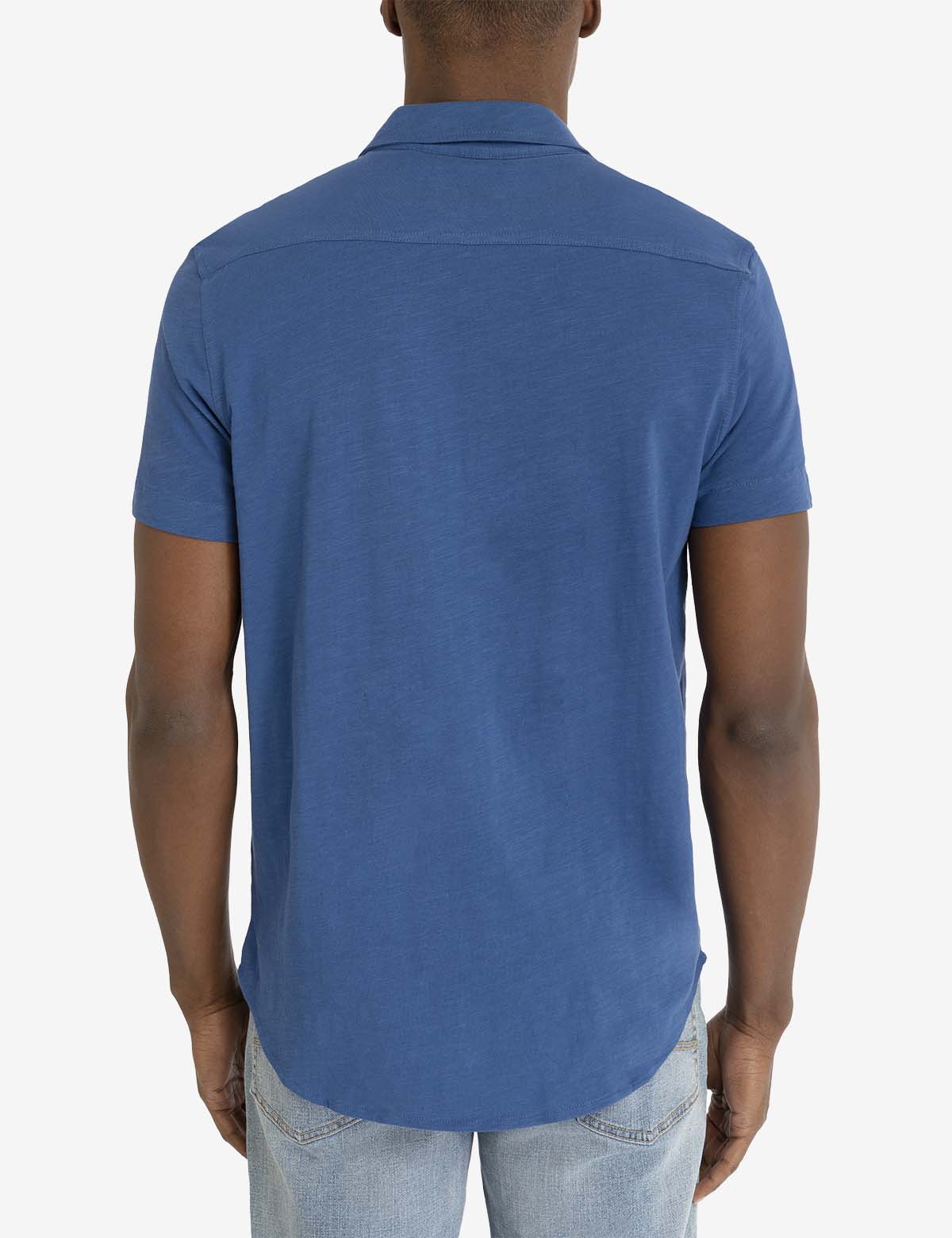 Slub Jersey Shirt with Full Placket | Casual Comfort Fit