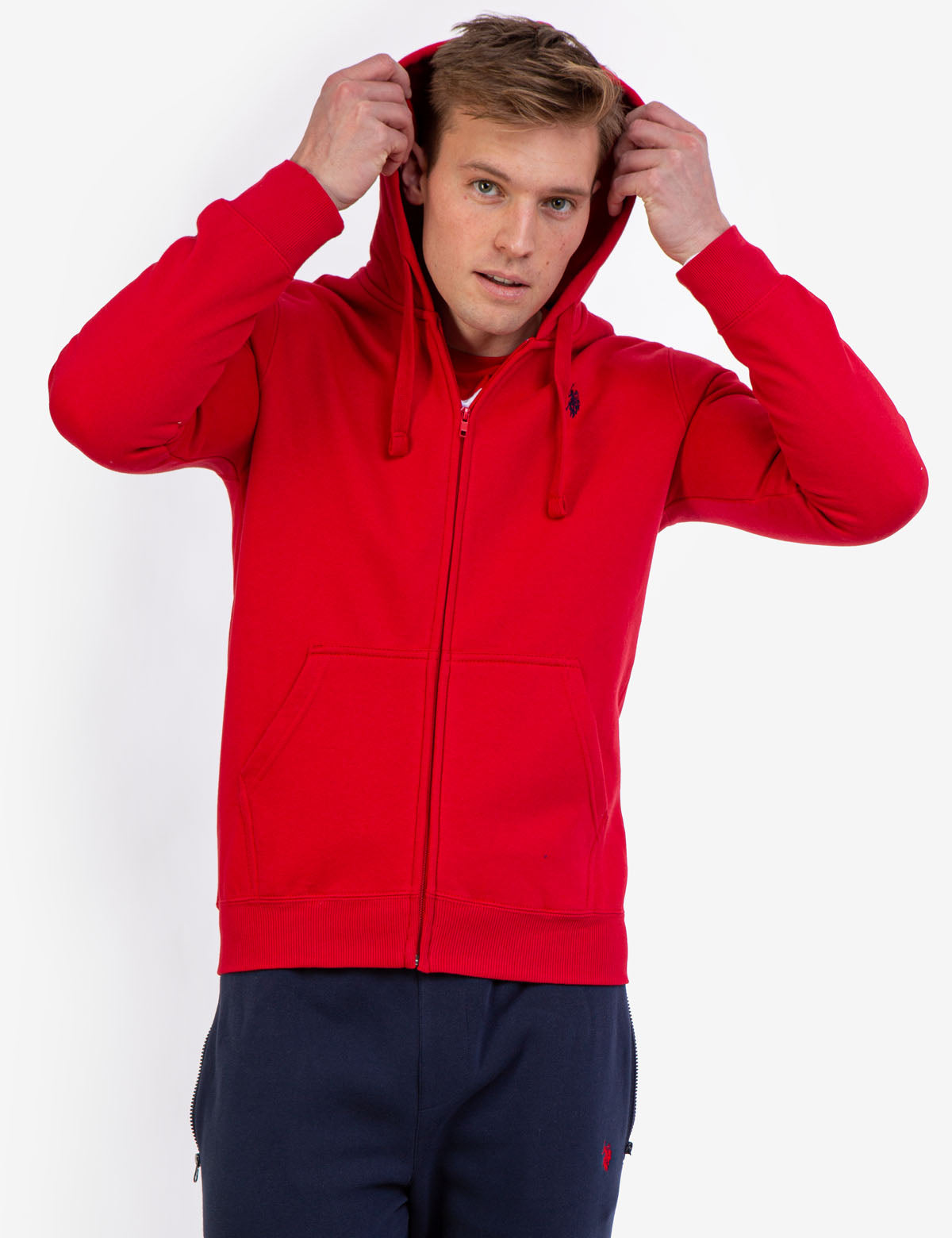 Full Zip Lined Hoodie with Kangaroo Pockets & Ribbed Cuffs