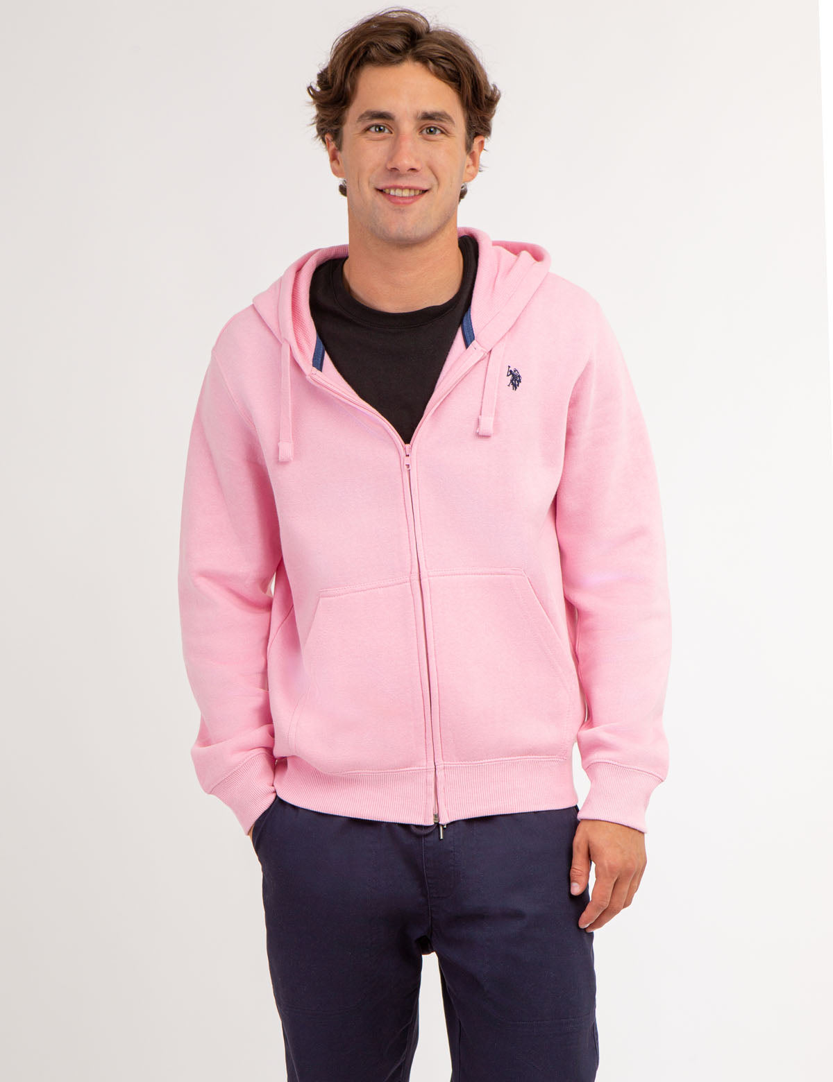 Full Zip Lined Hoodie with Kangaroo Pockets & Ribbed Cuffs