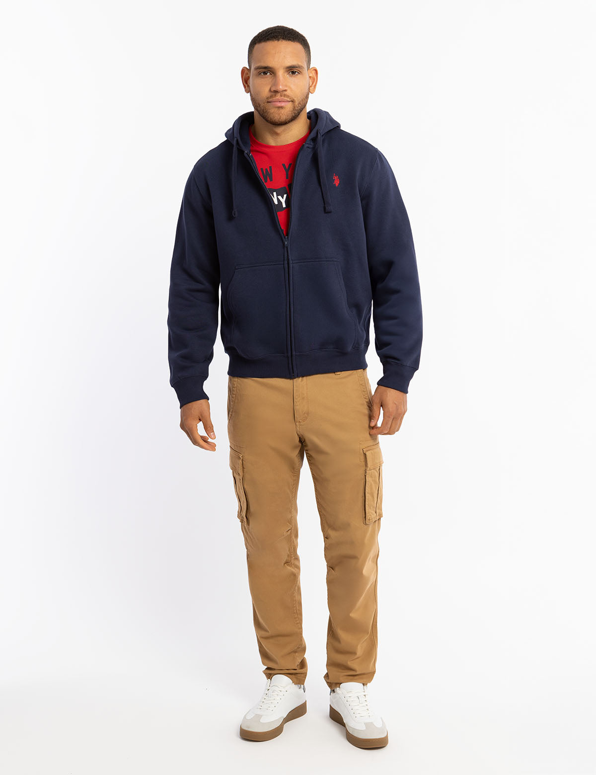 Full Zip Lined Hoodie with Kangaroo Pockets & Ribbed Cuffs
