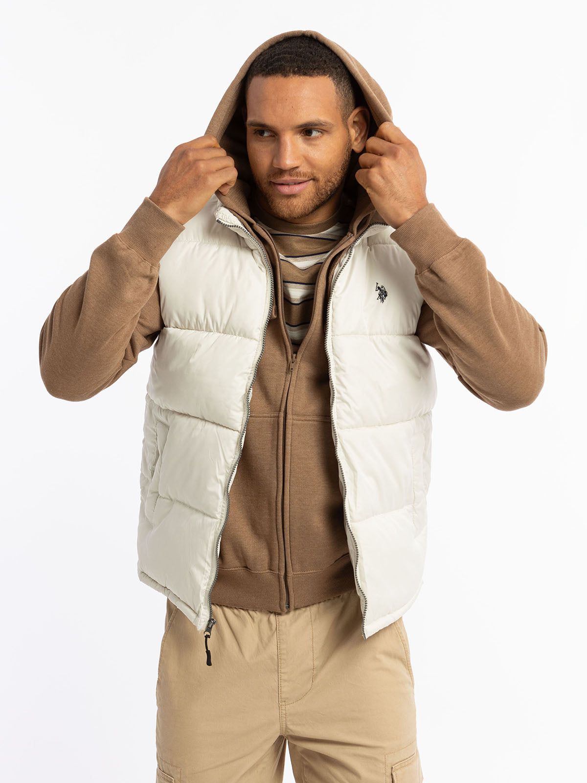Full Zip Lined Hoodie with Kangaroo Pockets & Ribbed Cuffs
