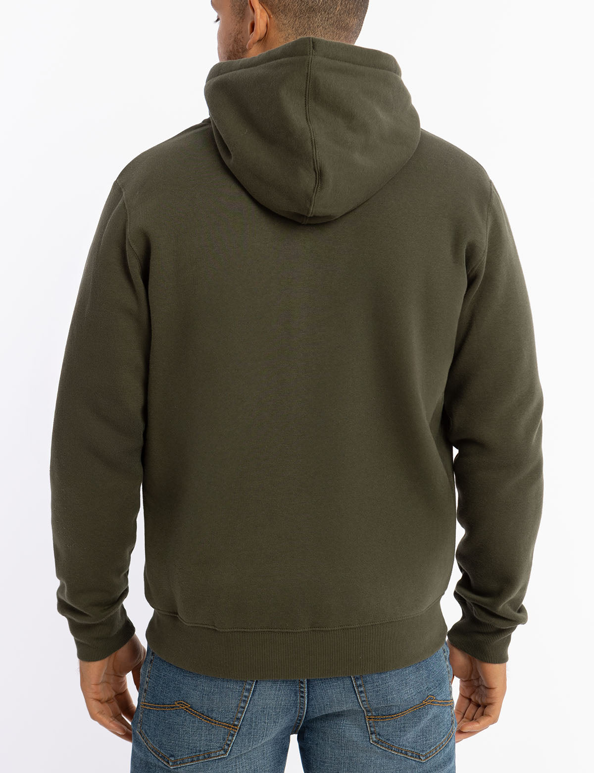 Full Zip Lined Hoodie with Kangaroo Pockets & Ribbed Cuffs