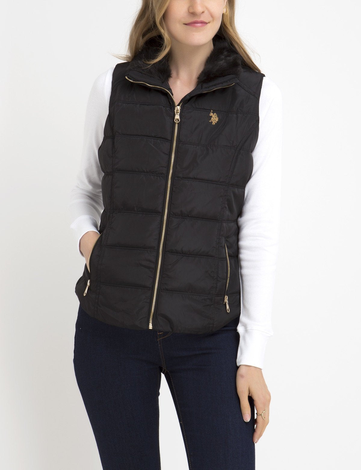 Faux Fur Collar Vest for Women with Zip & Pockets | Cozy Winter Style