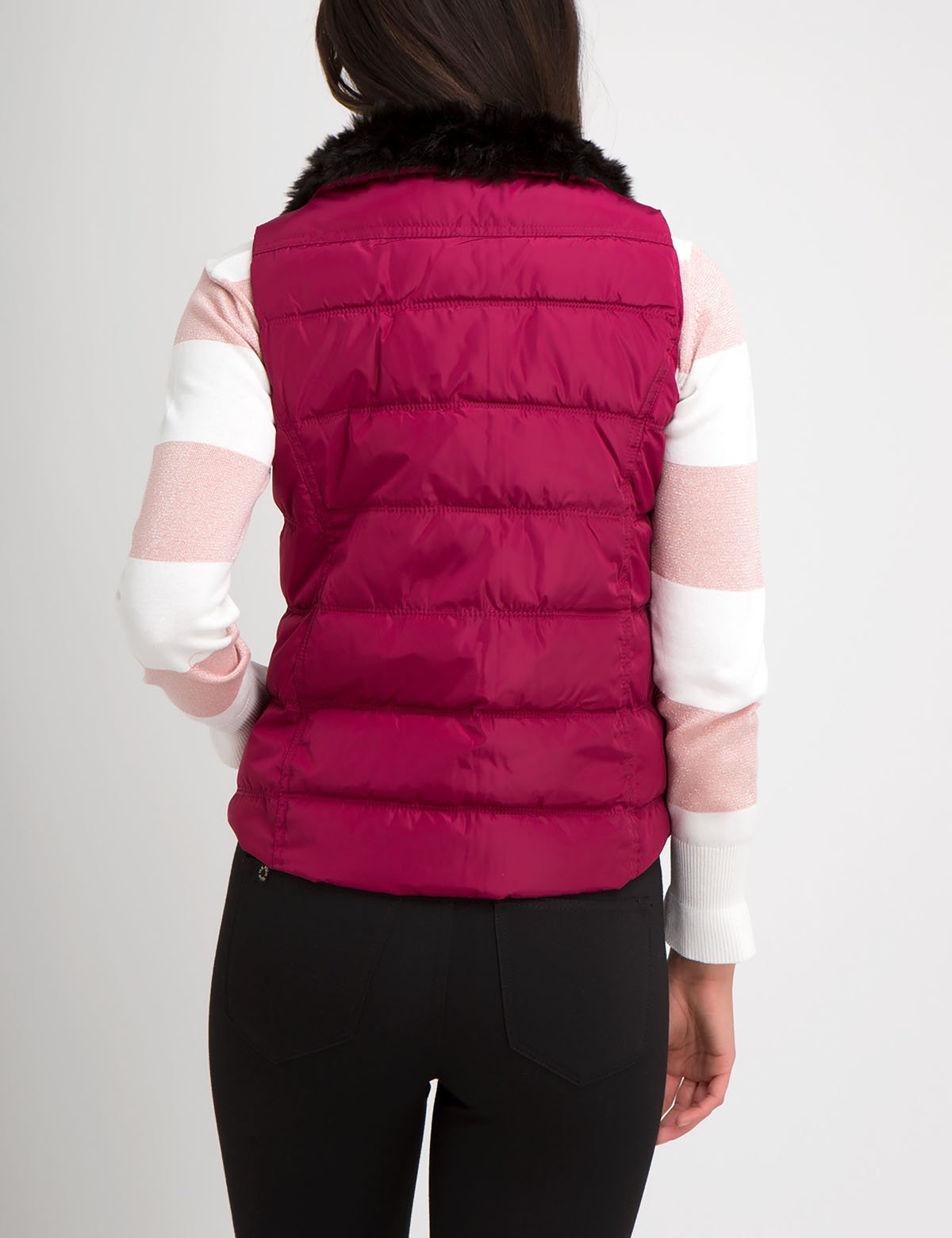 Faux Fur Collar Vest for Women with Zip & Pockets | Cozy Winter Style