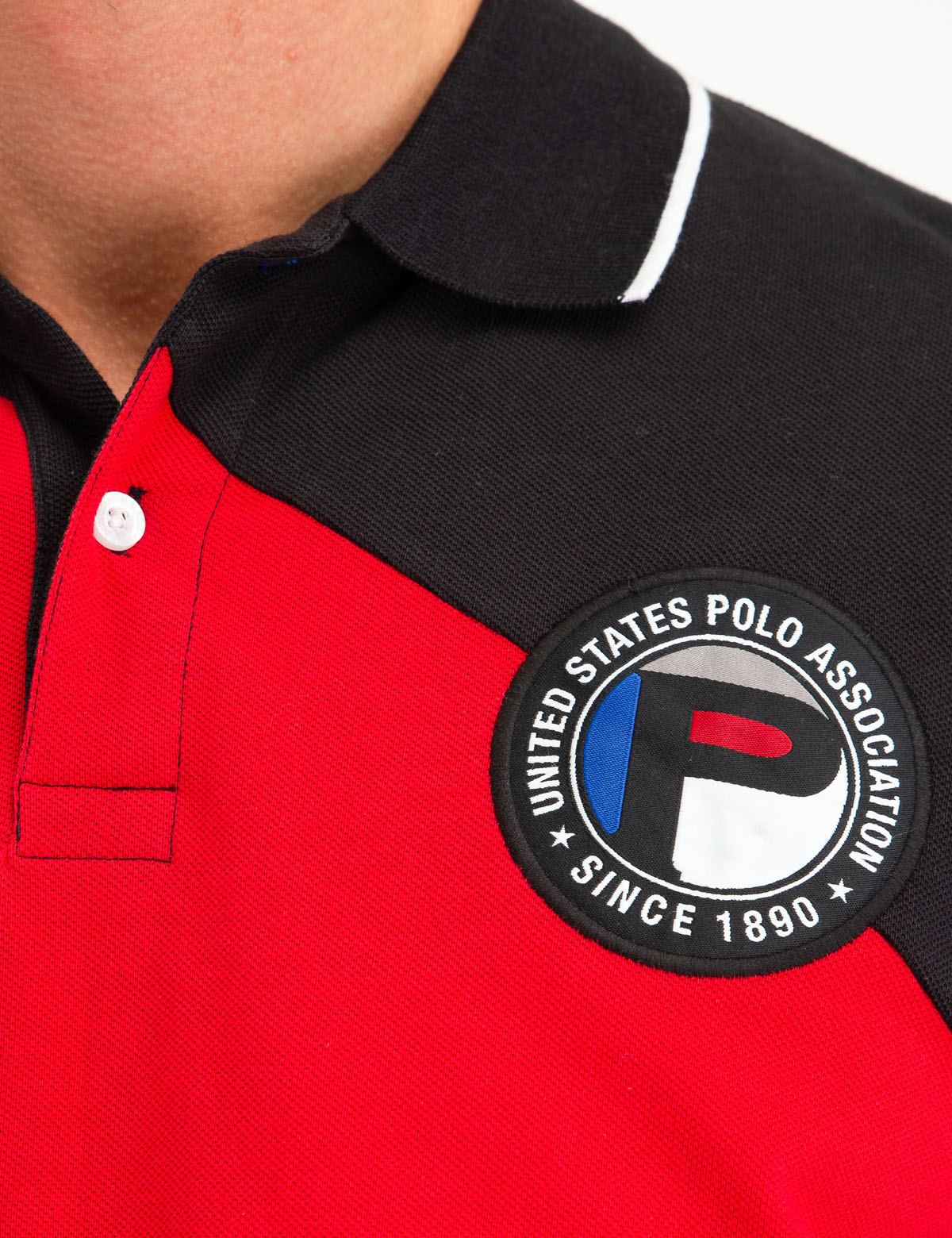 Geometric Colorblock Polo Shirt with Button Placket | U.S. Polo Assn.