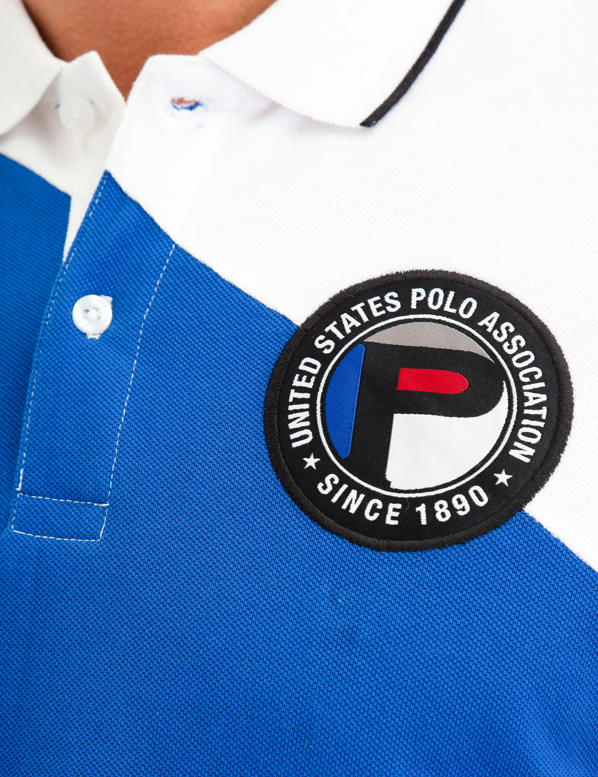 Geometric Colorblock Polo Shirt with Button Placket | U.S. Polo Assn.