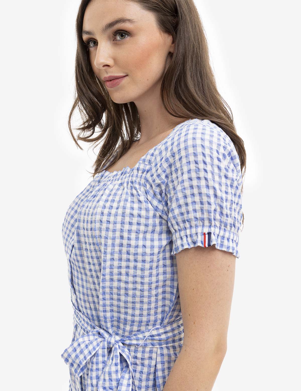 Gingham Puff Sleeve Dress for Women | Summer Floral Style