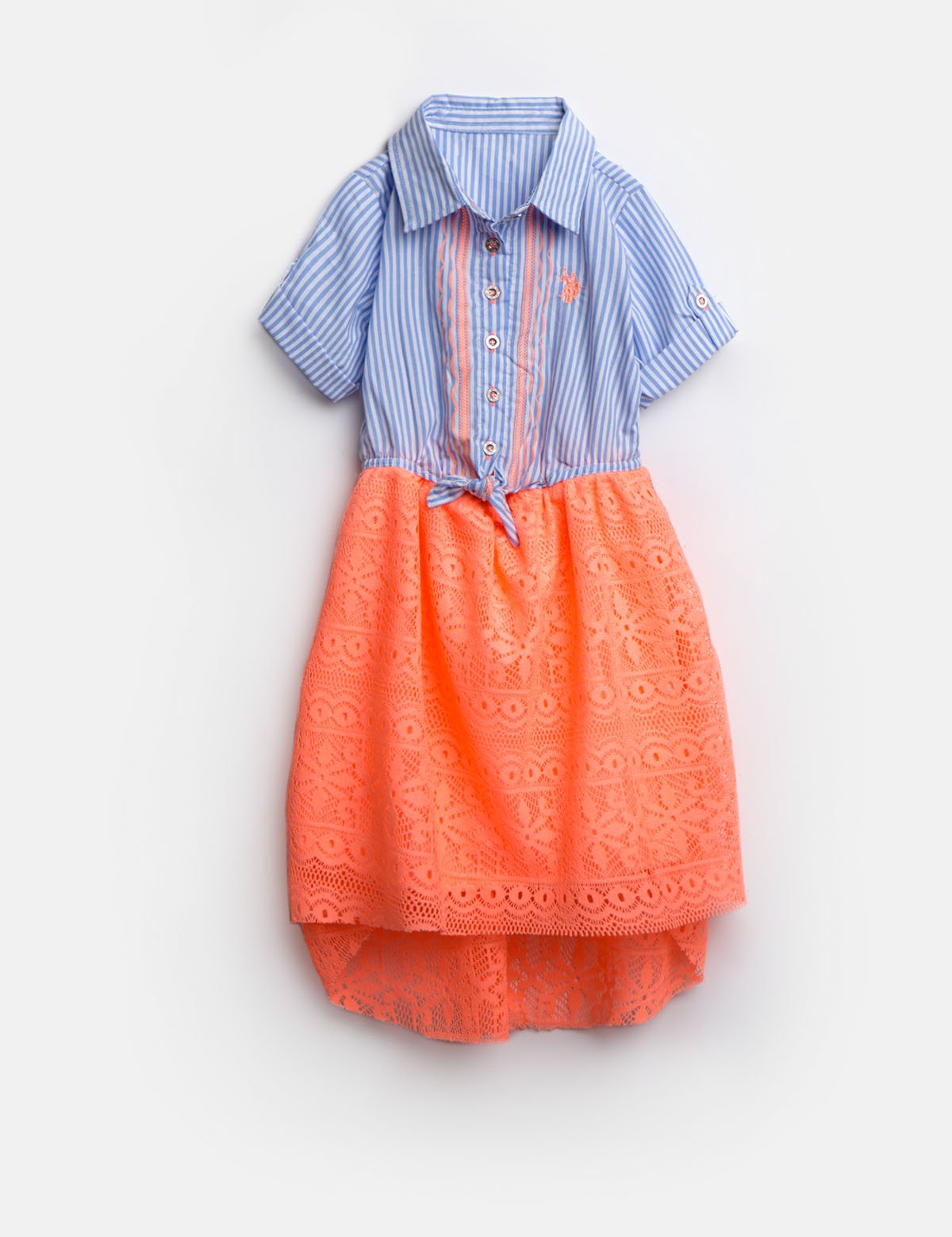 Striped Lace Dress for Girls | Playful & Elegant