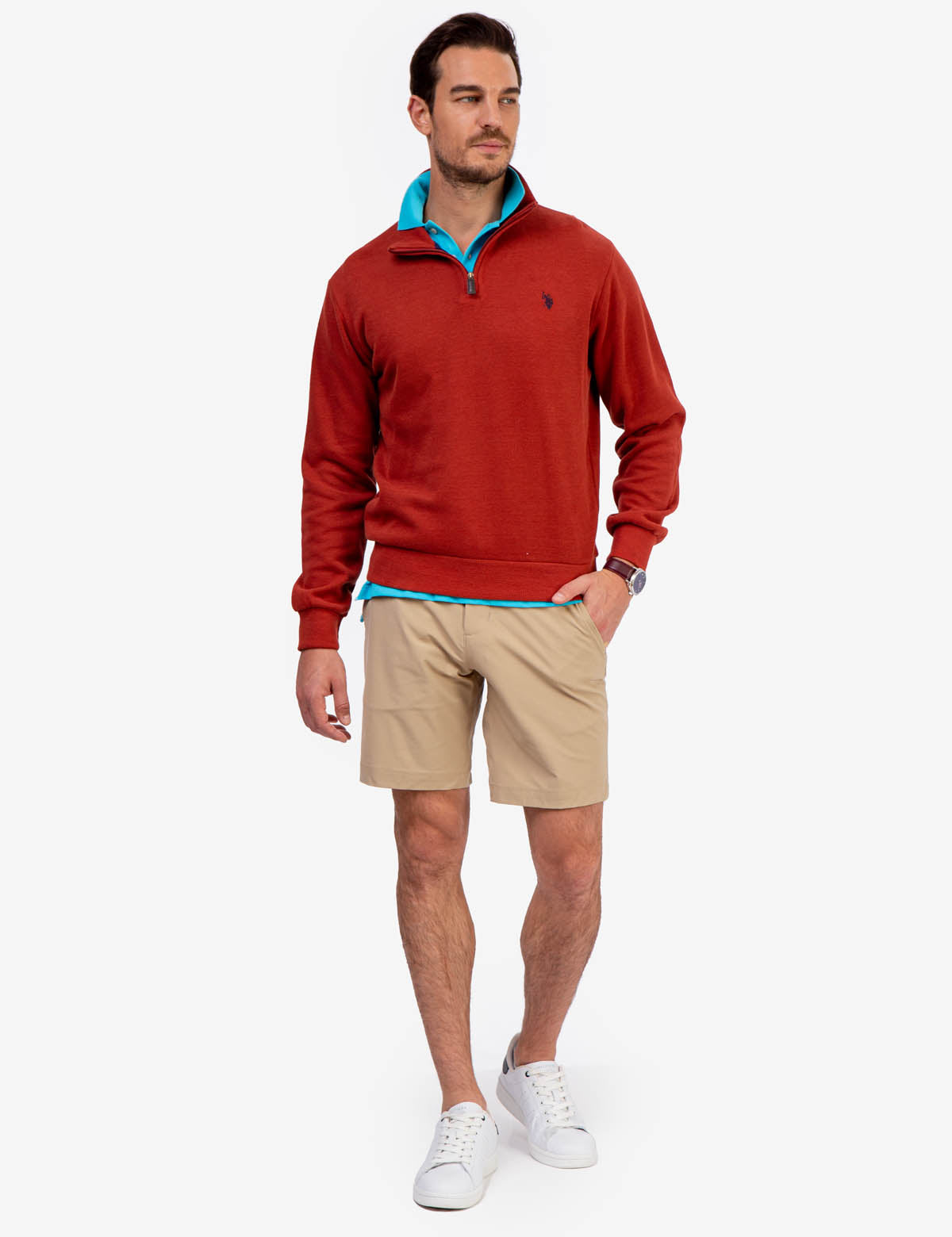 Men's Golf Shorts with 9" Inseam & Stretch Poly Fabric